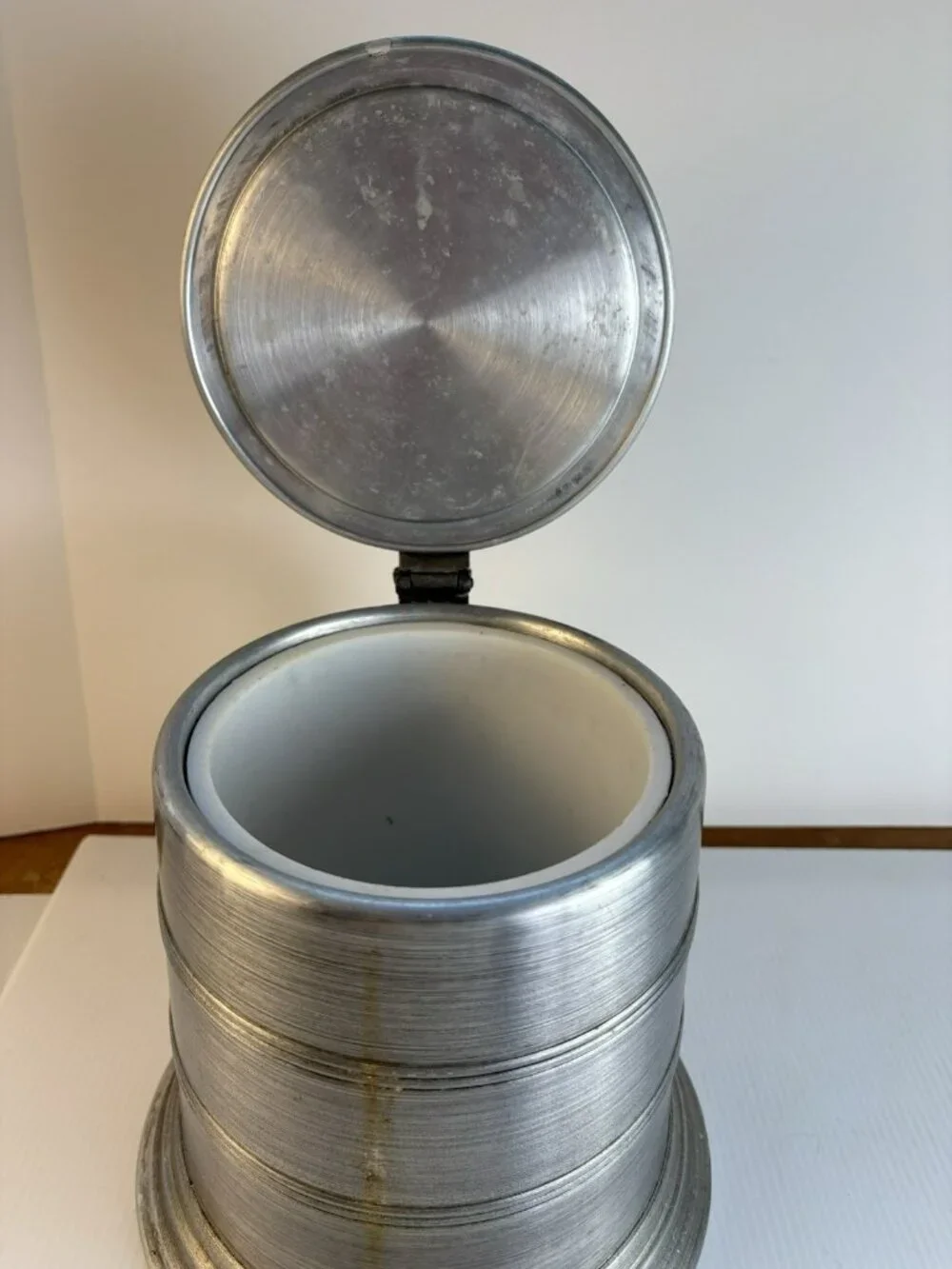 Vintage Pewtertone Pewter Aluminum Alloy Tankard Beer Stein Ice Bucket MCM